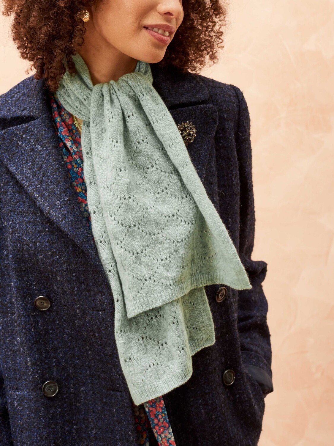 

Шарф Brora Cashmere Pointelle, утиное яйцо
