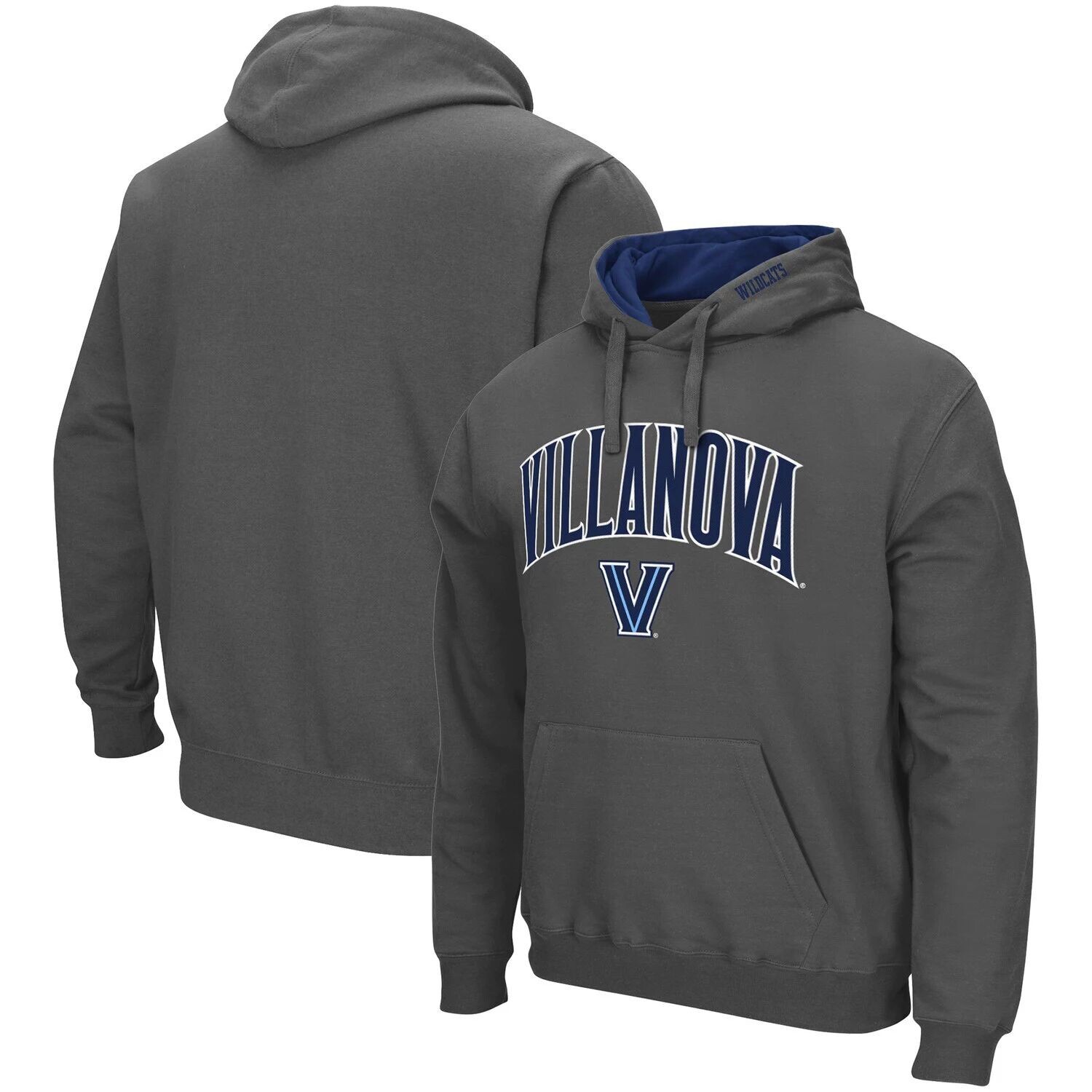 

Мужской темно-серый пуловер с капюшоном Villanova Wildcats Arch и Logo Colosseum