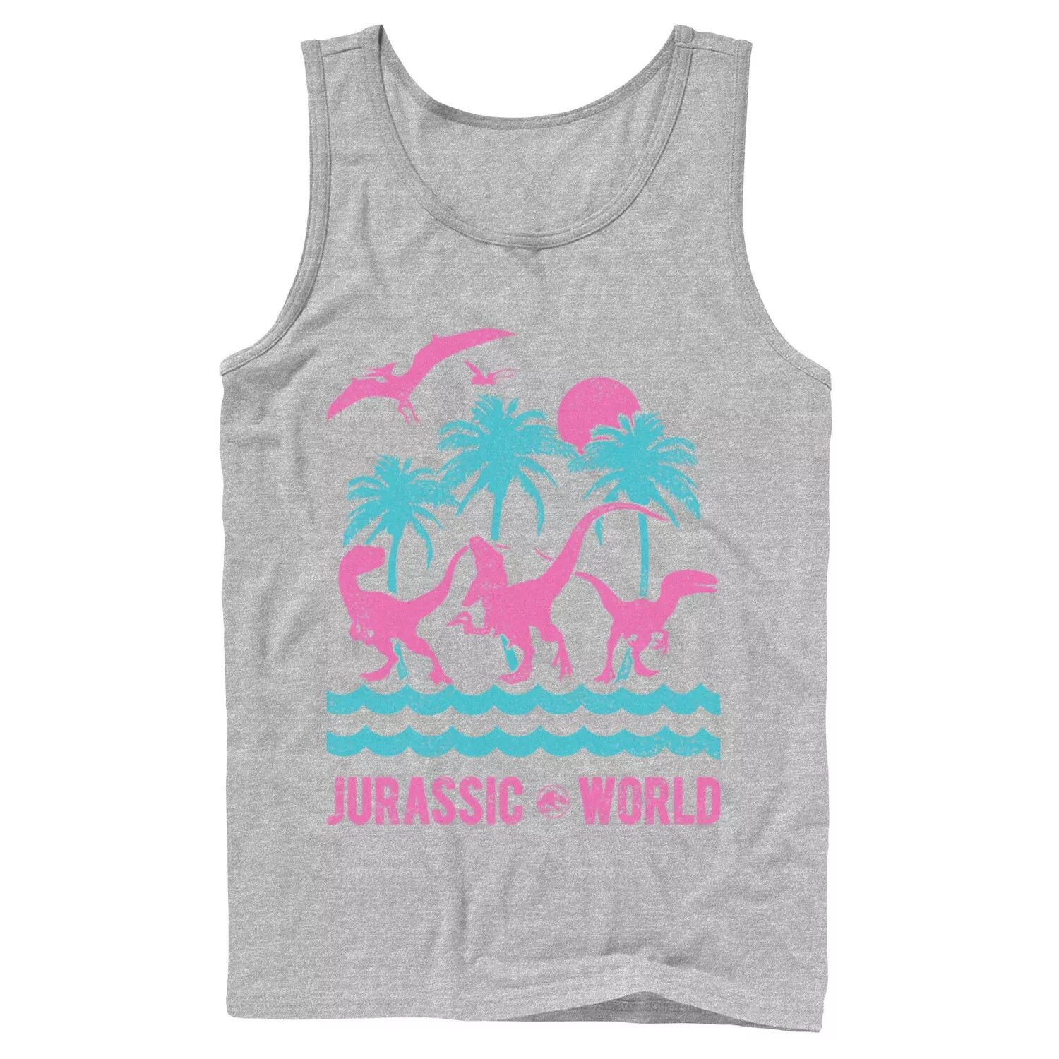 

Мужская майка Jurassic World Two Dinosaur Beach в стиле ретро Licensed Character