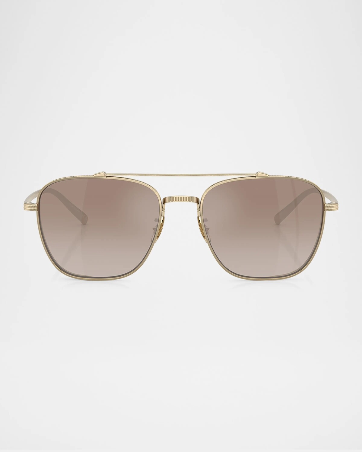

Титановые солнцезащитные очки-авиаторы Pilot Oliver Peoples, цвет Brown Gold