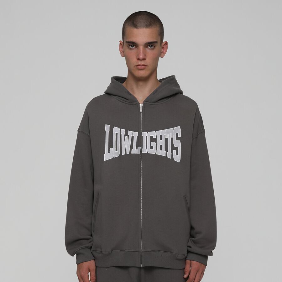 

Толстовка-боксер на молнии Low Lights Studios, цвет washed grey