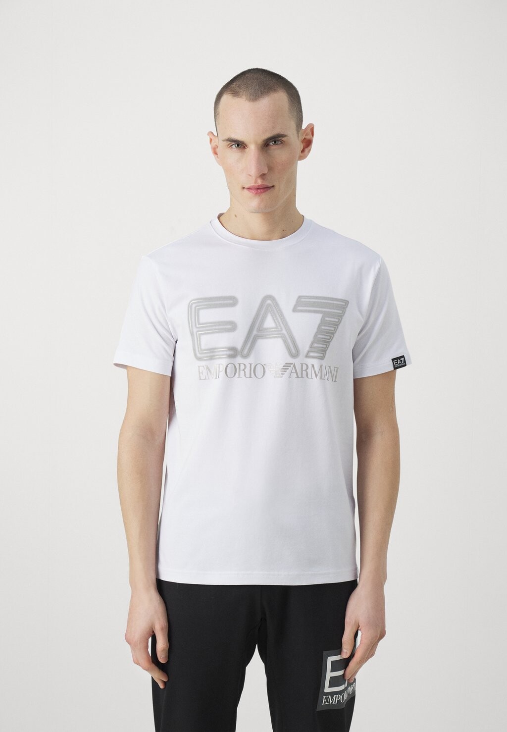 

Футболка с принтом EA7 Emporio Armani, белая, Белый