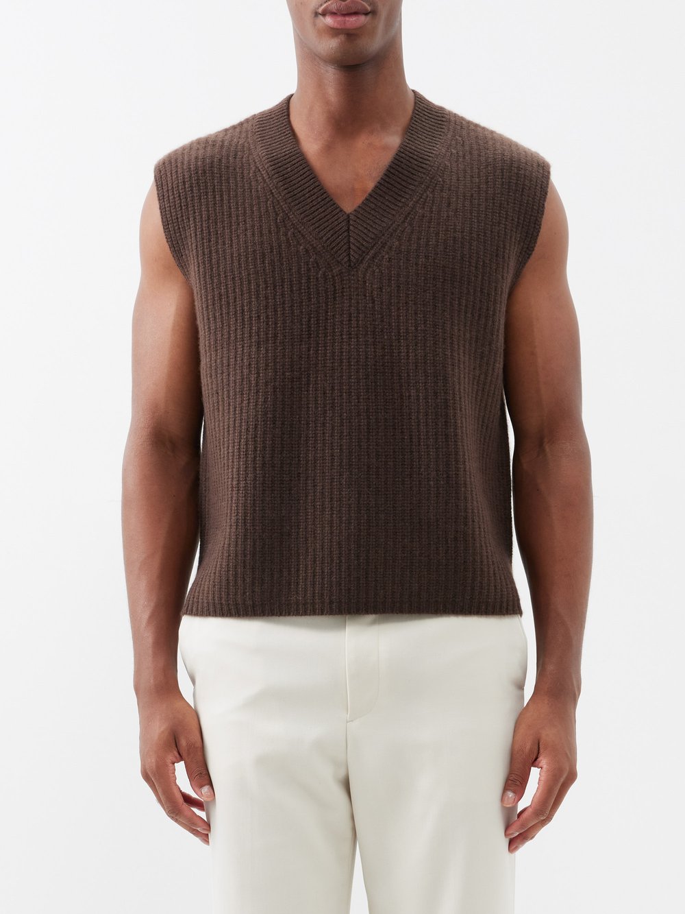 Кашемировый свитер-жилет mr southbank Arch4, коричневый цена и фото