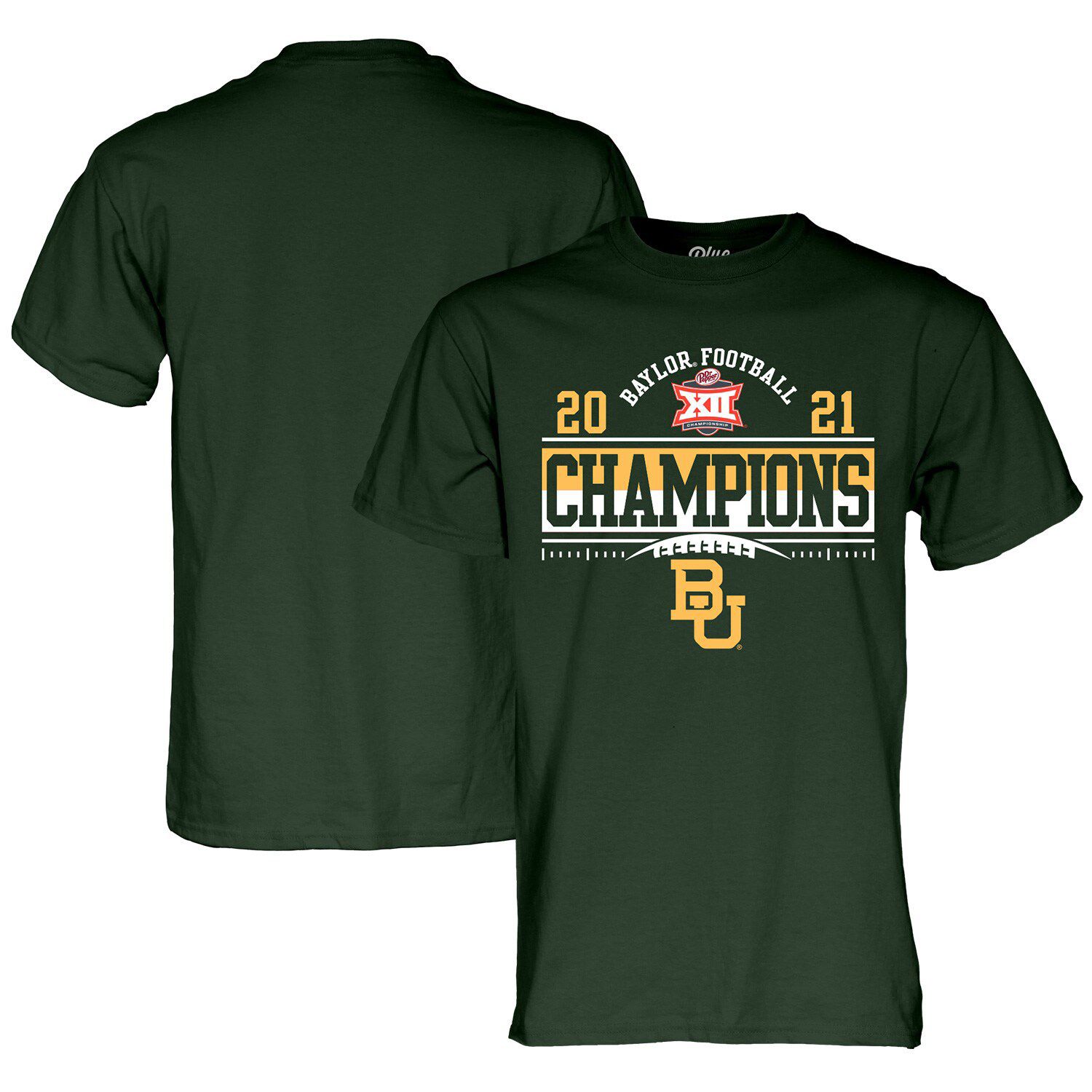 

Мужская синяя футболка 84 Green Baylor Bears 2021 Big 12 Football Conference Champions Раздевалка, Синий