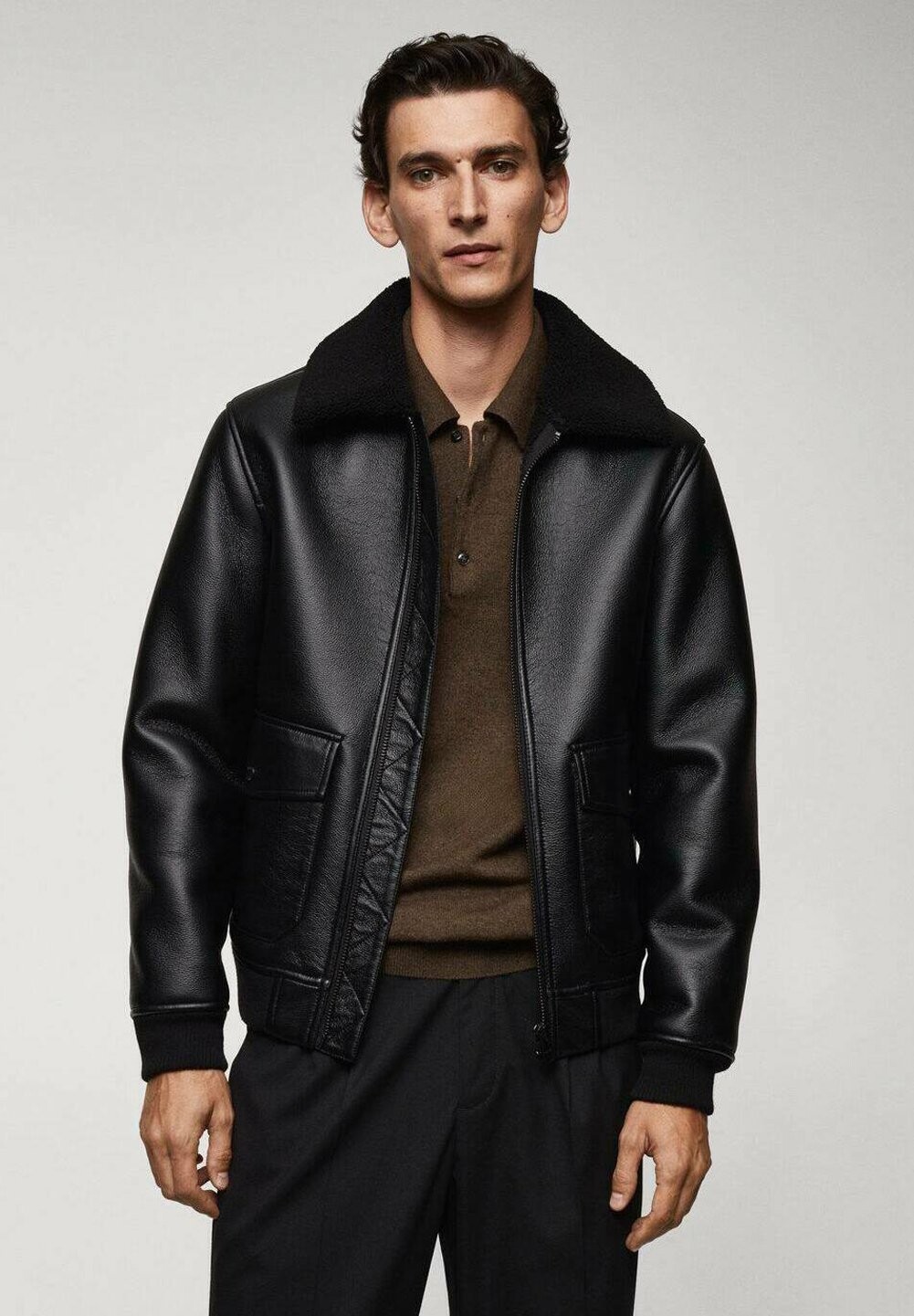 

Куртка из искусственной кожи SHOW Mango, цвет black