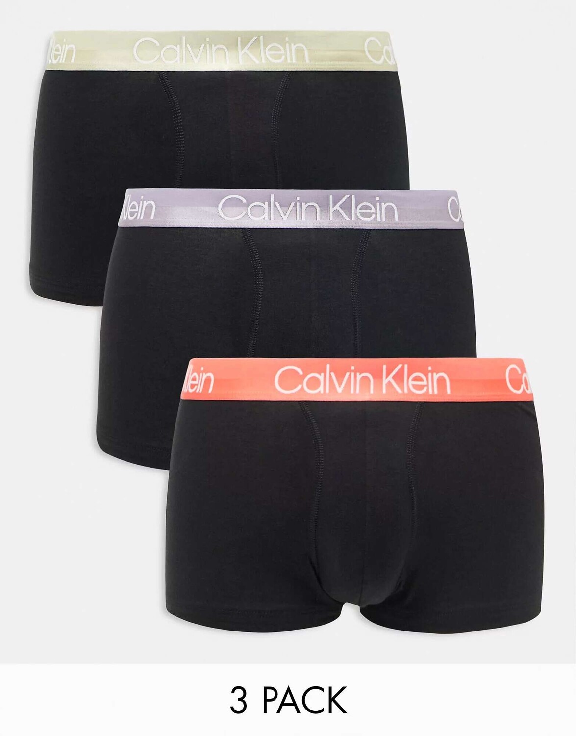 

Три пары плавок Calvin Klein с цветным поясом черного цвета