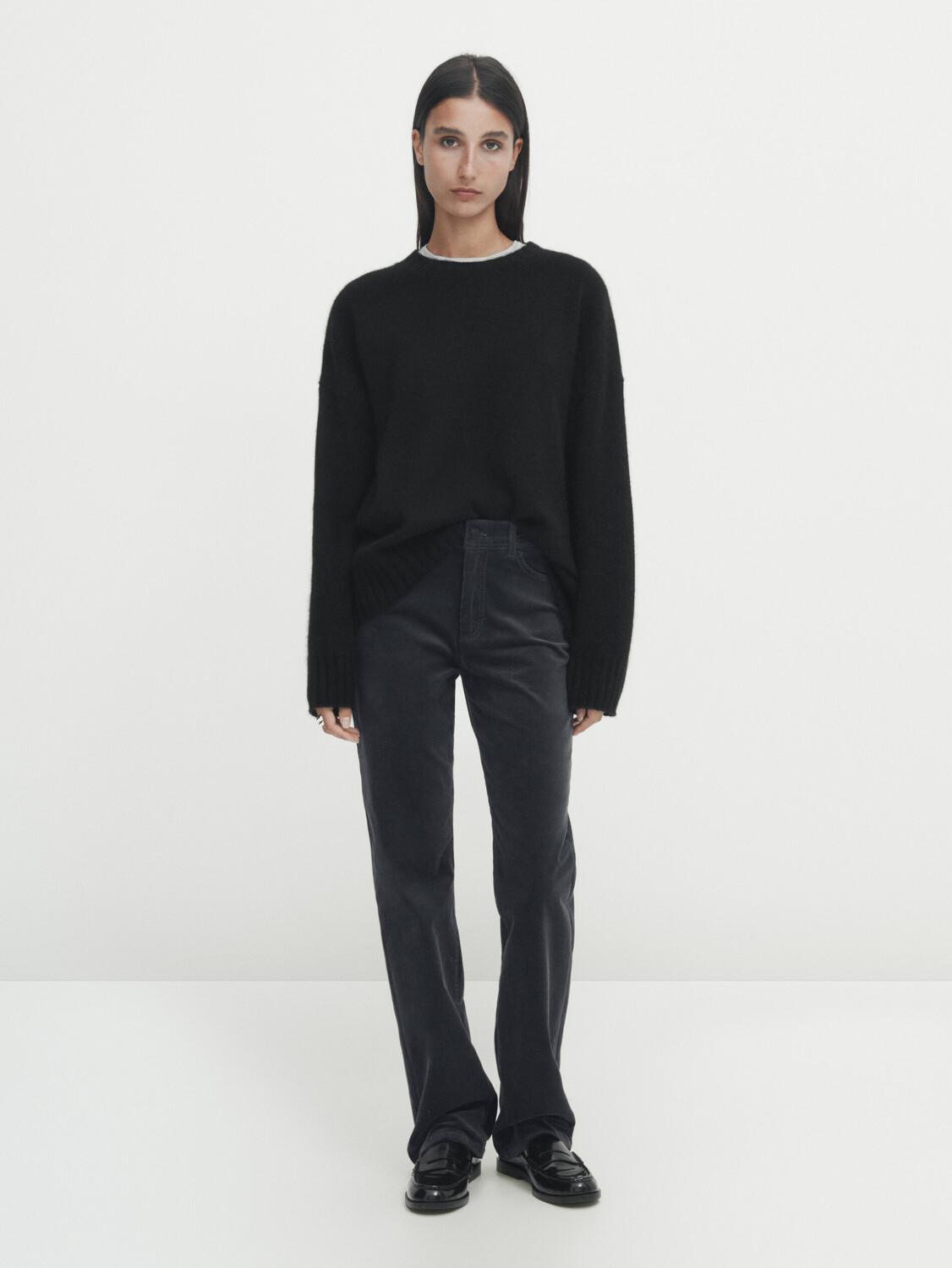

Брюки свободного прямого кроя Massimo Dutti, зеленый