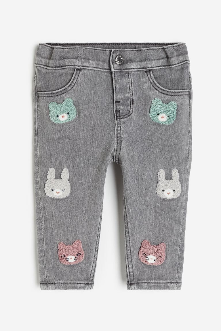 

Вышитые джинсы H&M, серый
