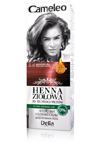 

Травяная хна для окрашивания волос №5,6 красно-коричневый, 75 г Delia Cosmetics, Cameleo