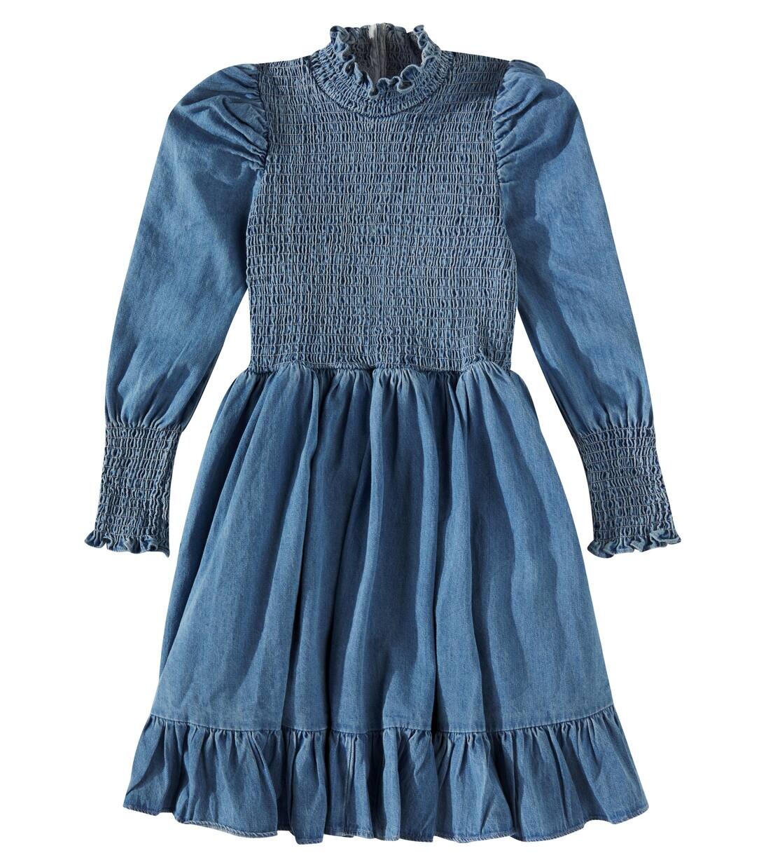 

Платье из хлопчатобумажной шамбре с присборкой Petite Amalie, цвет dark blue