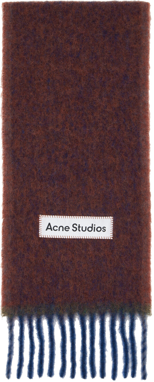 

Оранжево-синий шарф с бахромой Acne Studios