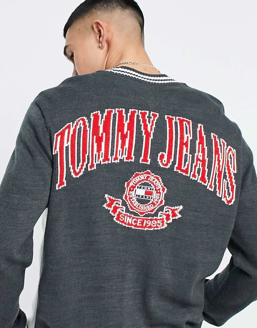 

Разноцветный университетский кардиган с логотипом и флагом Tommy Jeans