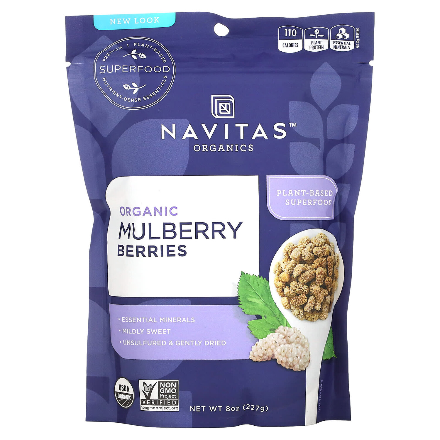 

Органические ягоды шелковицы, 227 г (8 унций), Navitas Organics