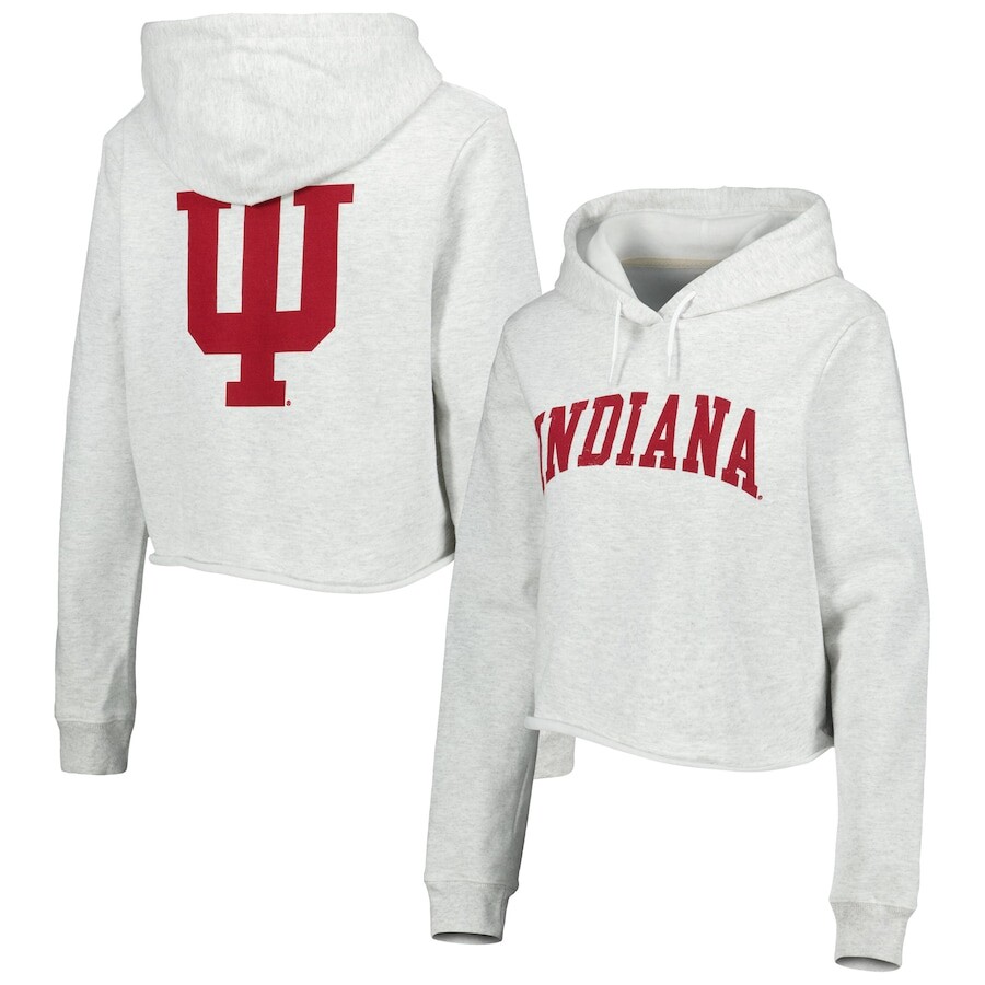 

Пуловер с капюшоном League Collegiate Wear Indiana Hoosiers, пепельный