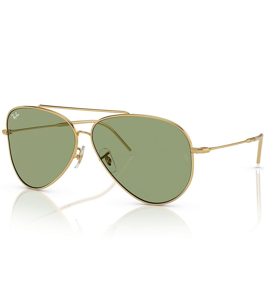 

Солнцезащитные очки-авиаторы Ray-Ban унисекс RBR0101S с обратной стороны, 62 мм, зеленый