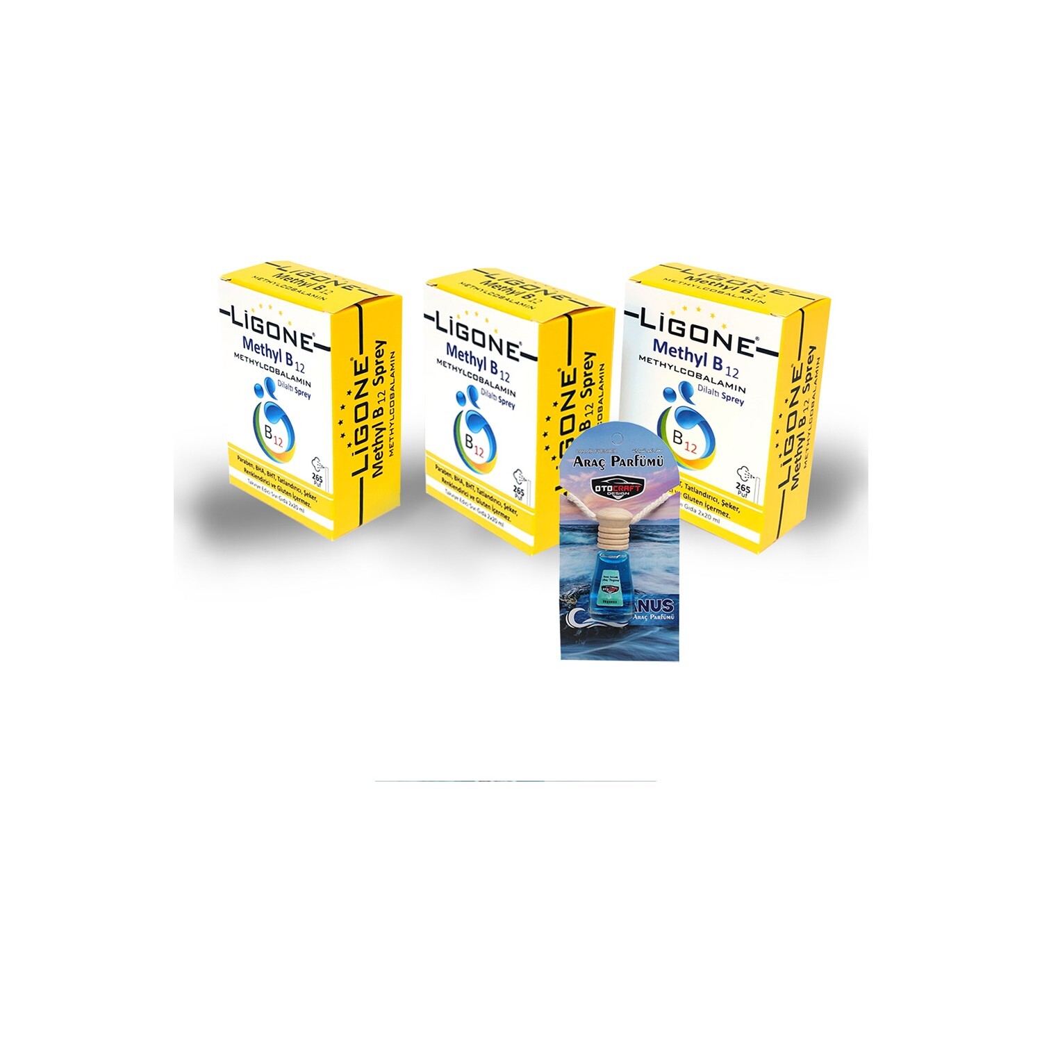 

Ligone Methyl B12 Sublingual x 3 Pieces + Car Fragrance