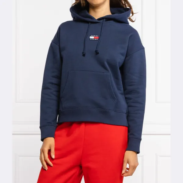 

Толстовка обычного кроя с центральным значком Tommy Hilfiger, синий
