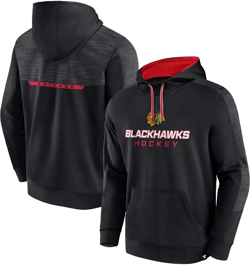 

Черный пуловер с капюшоном с надписью NHL Chicago Blackhawks