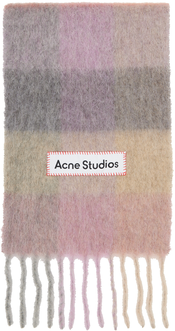 

Розовый и фиолетовый шарф в клетку Фуксия/Сирень Acne Studios