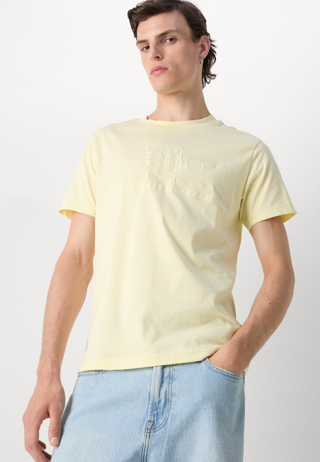 

Футболка с принтом Tonal Shield GANT, желтый
