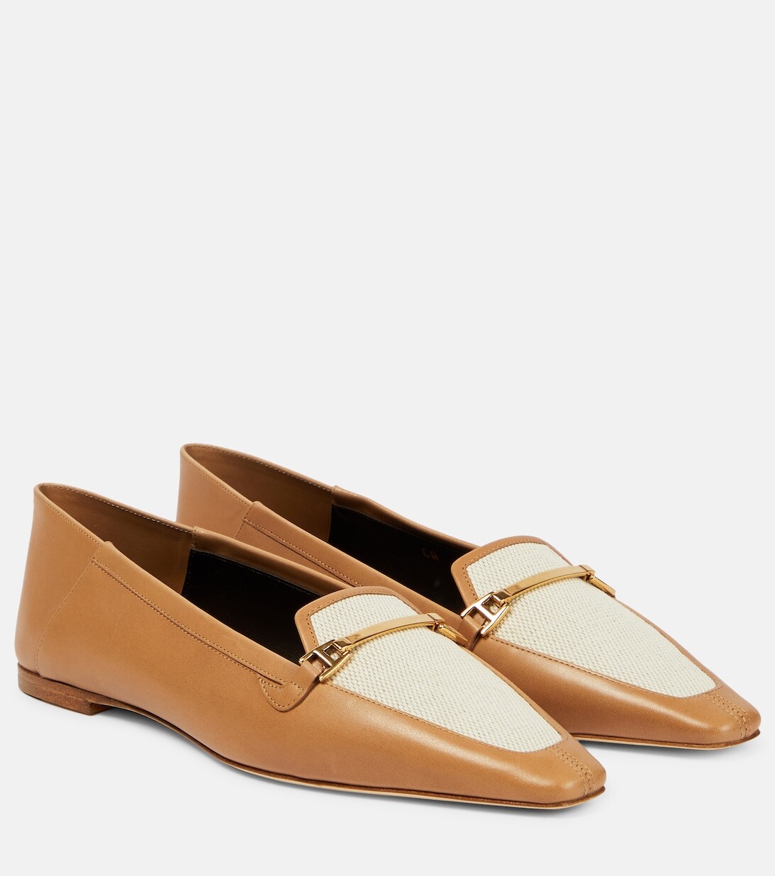 

Парусиновые и кожаные тапочки Chris Saint Laurent, бежевый