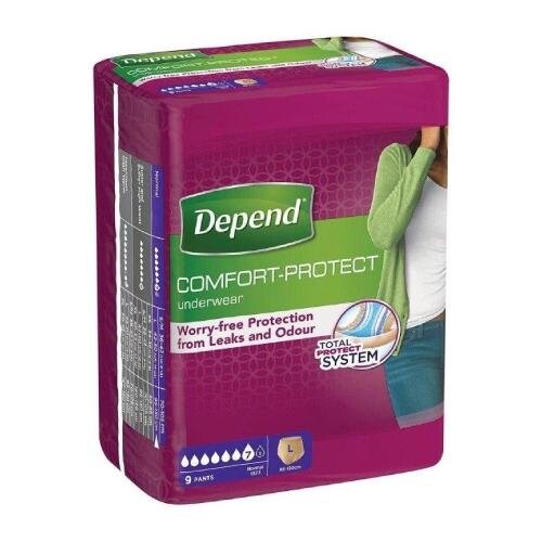 

Женские трусики, 9 шт. Depend, Comfort Protect Normal L