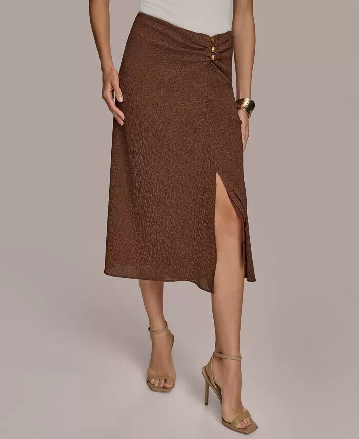 

Donna Karan Женская фактурная юбка миди Donna Karan New York, коричневый