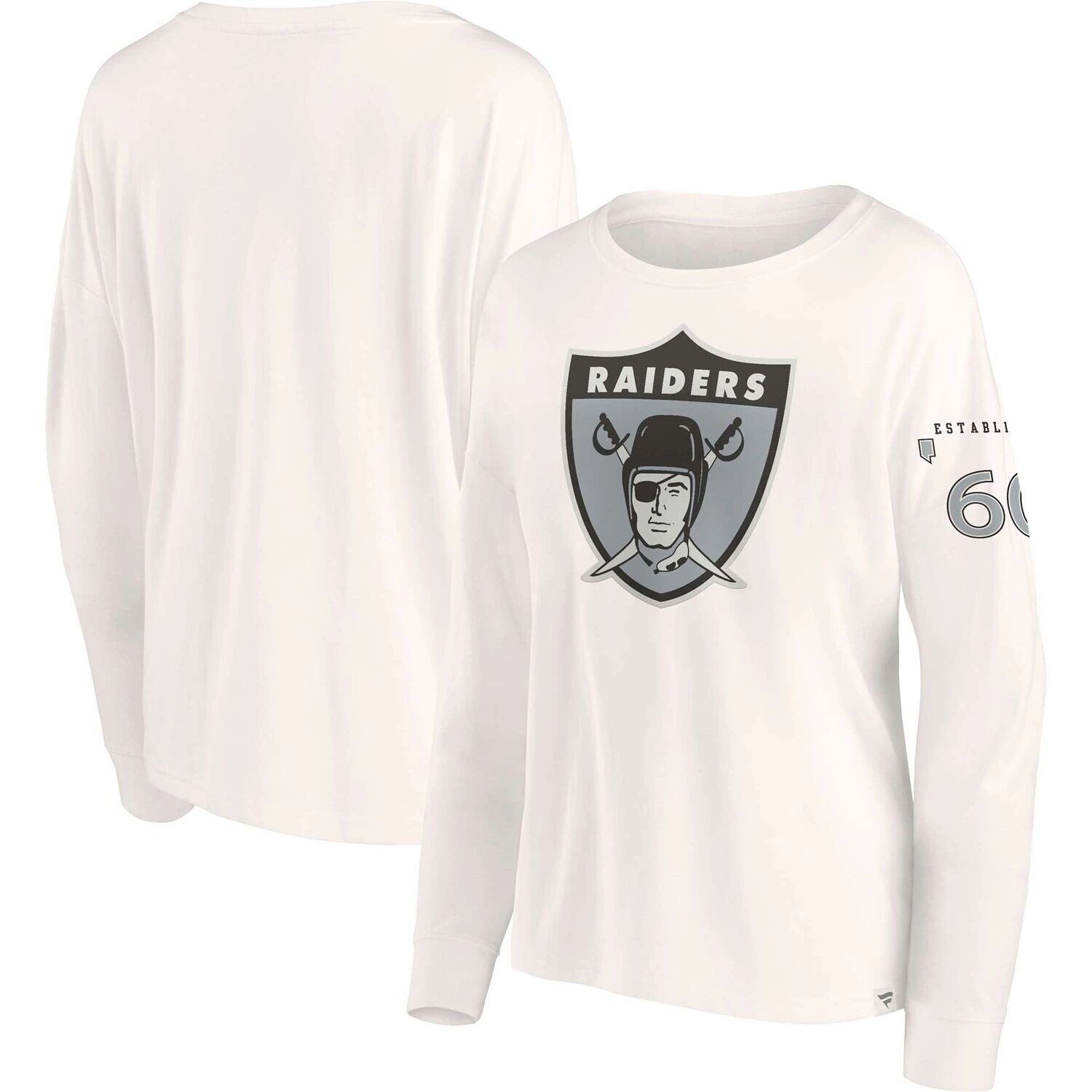 

Женская кремовая футболка с длинными рукавами и логотипом Fanatics Las Vegas Raiders Game Date Fanatics, Бежевый