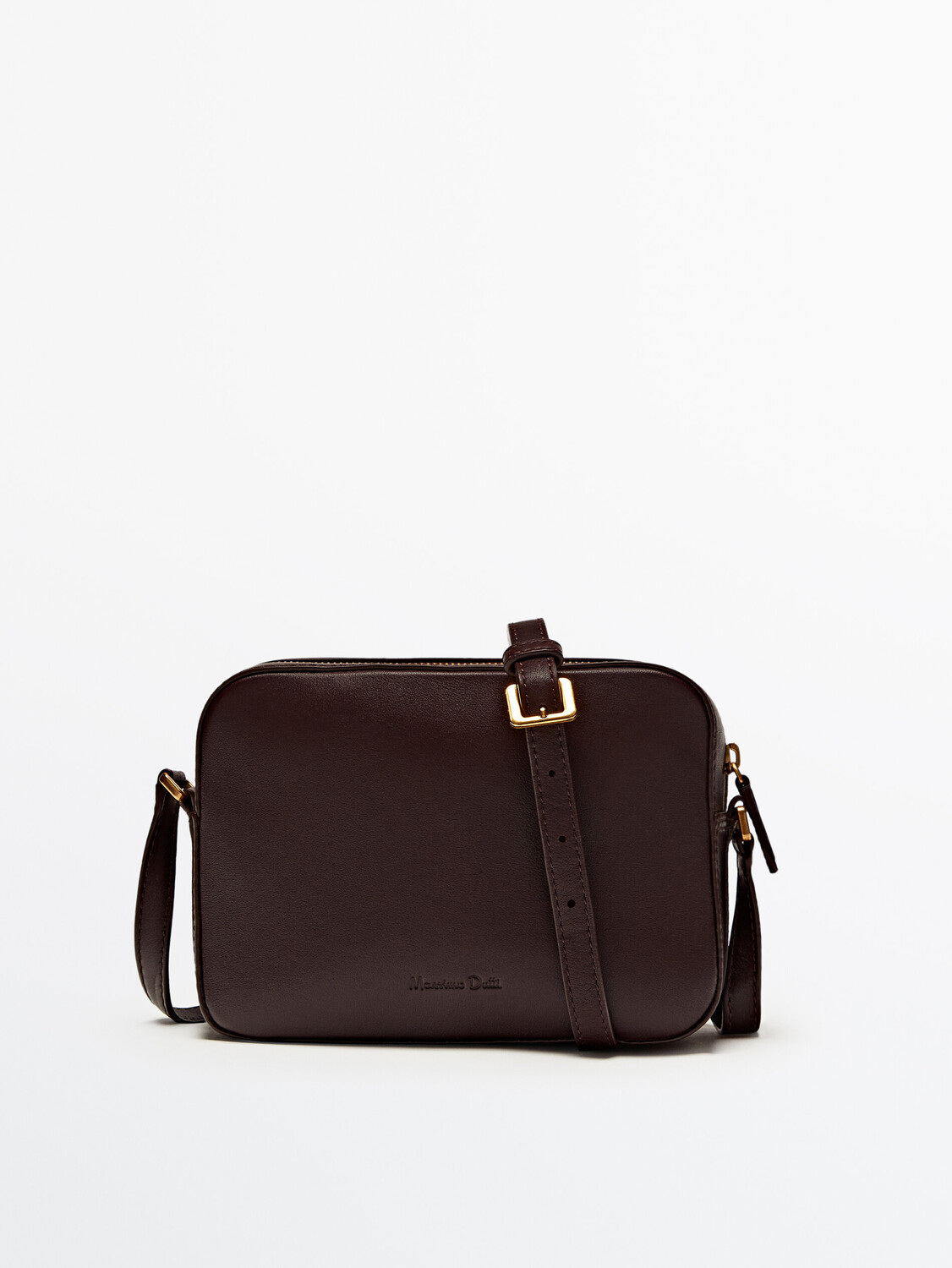 

Сумка из кожи наппа Massimo Dutti, бордовый