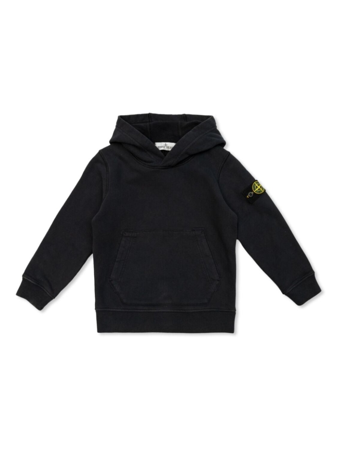 

Stone Island Junior хлопковая толстовка с капюшоном и нашивкой-логотипом, черный