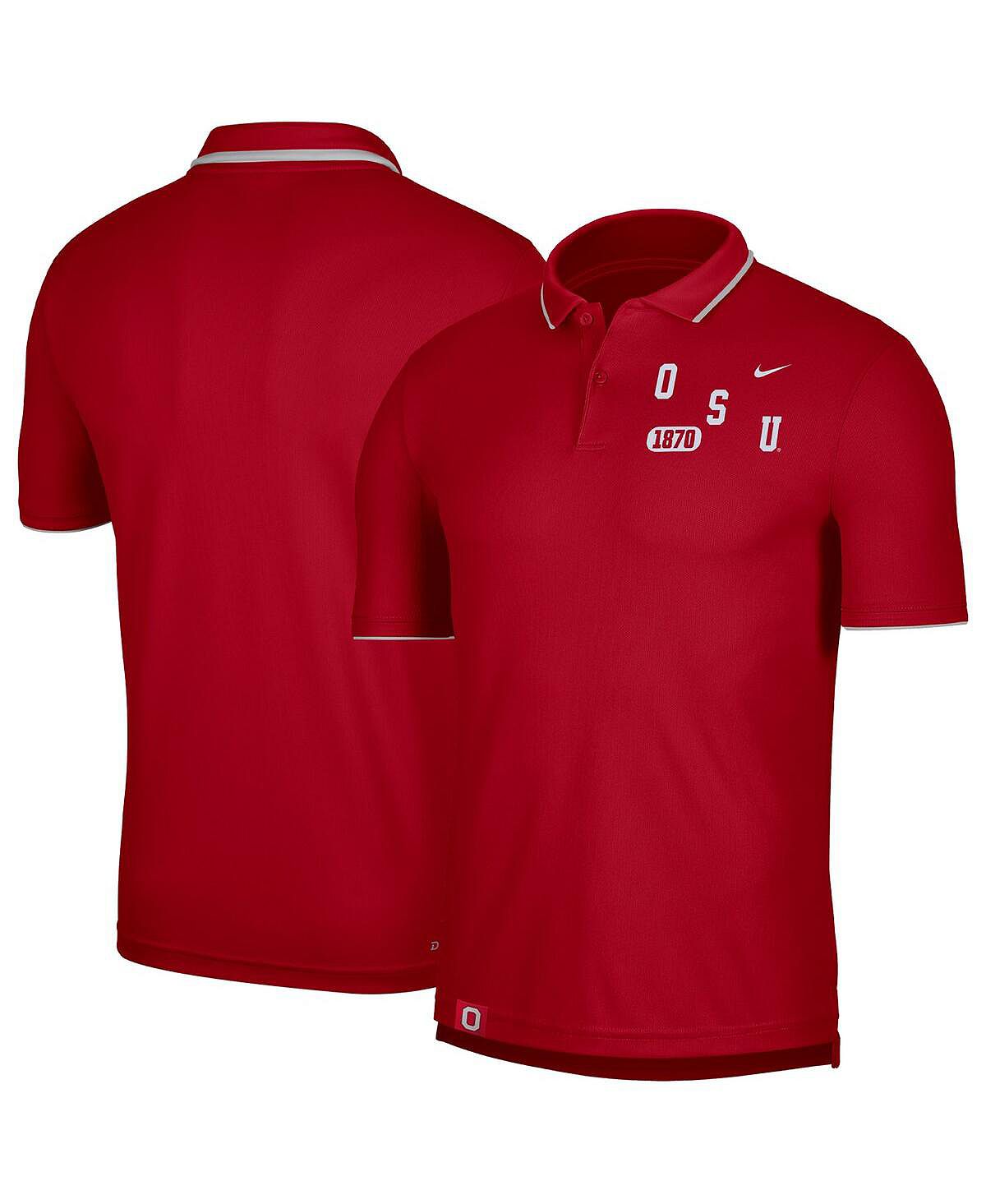 Мужская рубашка-поло Scarlet Ohio State Buckeyes с надписью Performance Nike