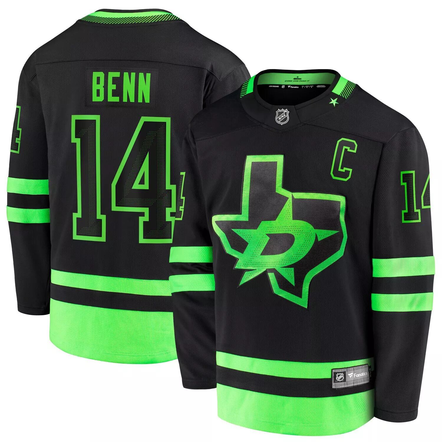 

Мужская черная футболка с логотипом Jamie Benn Dallas Stars 2020/21, альтернативный игрок отколовшегося премьер-министра Fanatics, Черный