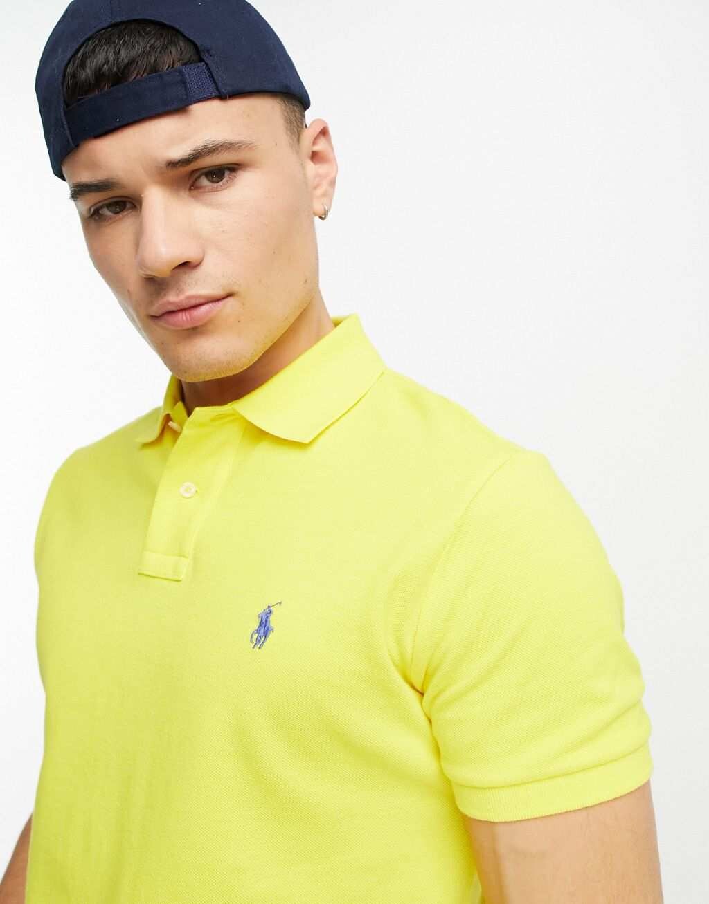 

Желтая футболка-поло узкого кроя из пике с логотипом Polo Ralph Lauren, Желтый