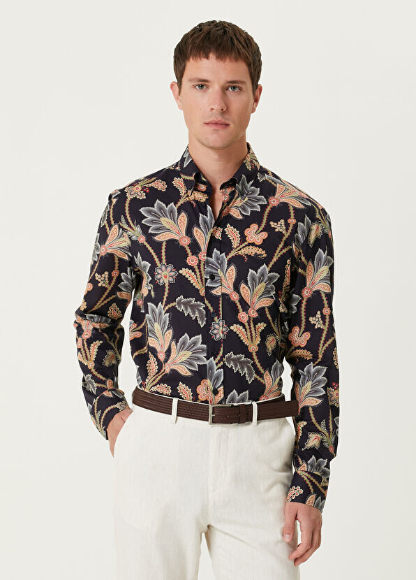 

Рубашка с этническим рисунком Etro, синий