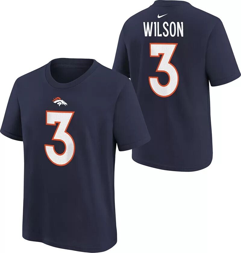 

Темно-синяя футболка Nike Youth Denver Broncos Russell Wilson #3