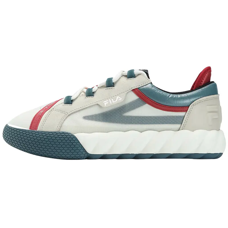 

Кроссовки спортивные мужские Fila на шнурках, белый / кремовый / бордовый