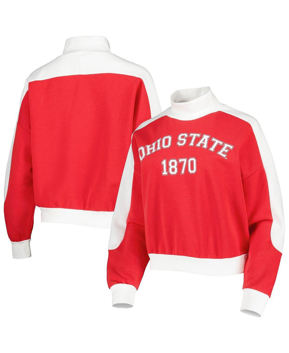 

Женский красный пуловер Ohio State Buckeyes Make it a Mock Sporty Gameday Couture, красный