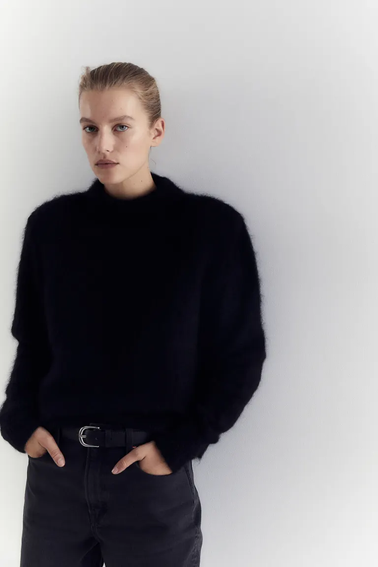 

Узкие прямые ультравысокие джинсы H&M, черный