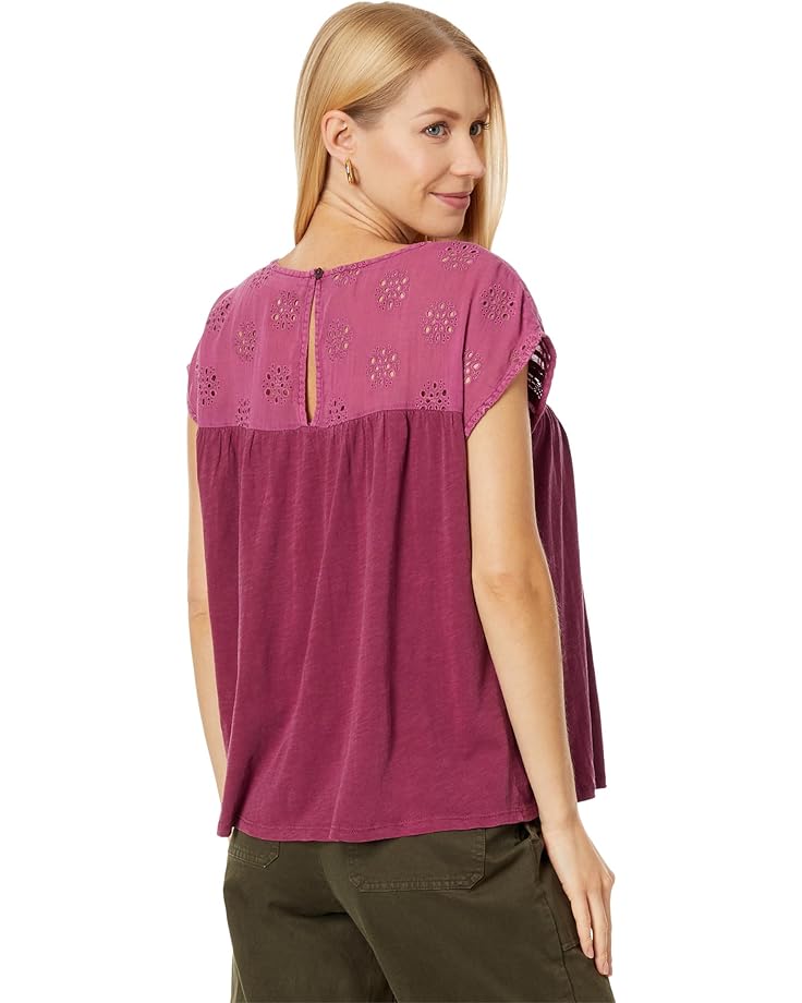 

Топ Lucky Brand Schiffley Notch Neck Top, цвет Boysenberry