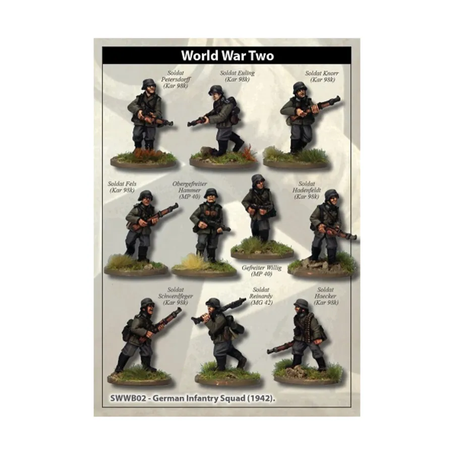 

Немецкий пехотный отряд (1942), WWII Miniatures - German Forces (28mm) (Artizan Designs)