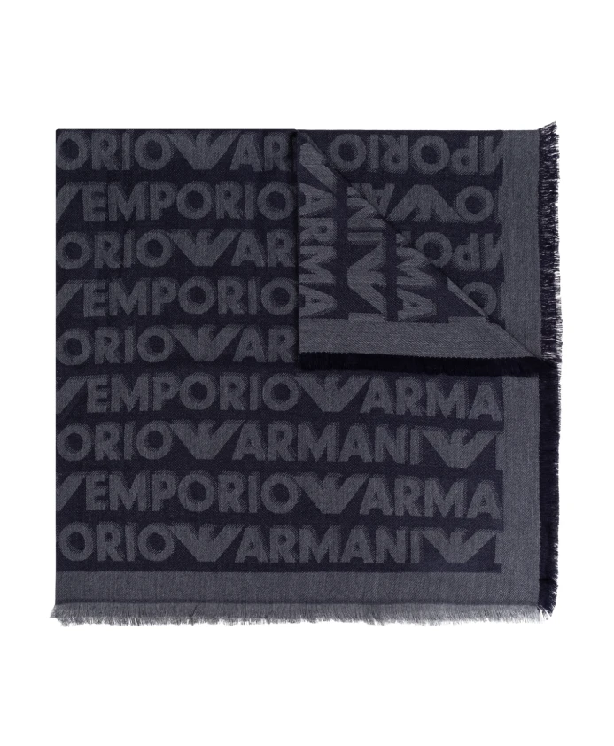 

Шарф с логотипом Emporio Armani, синий