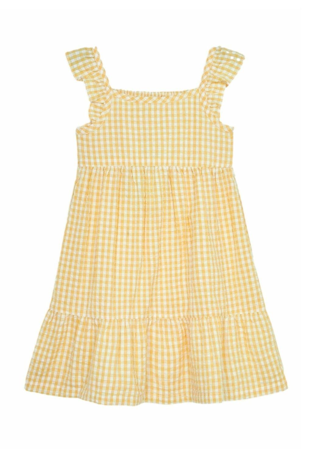 

Повседневное платье GINGHAM FRILL SHOULDER TIERED REGULAR FIT JoJo Maman Bébé, желтый