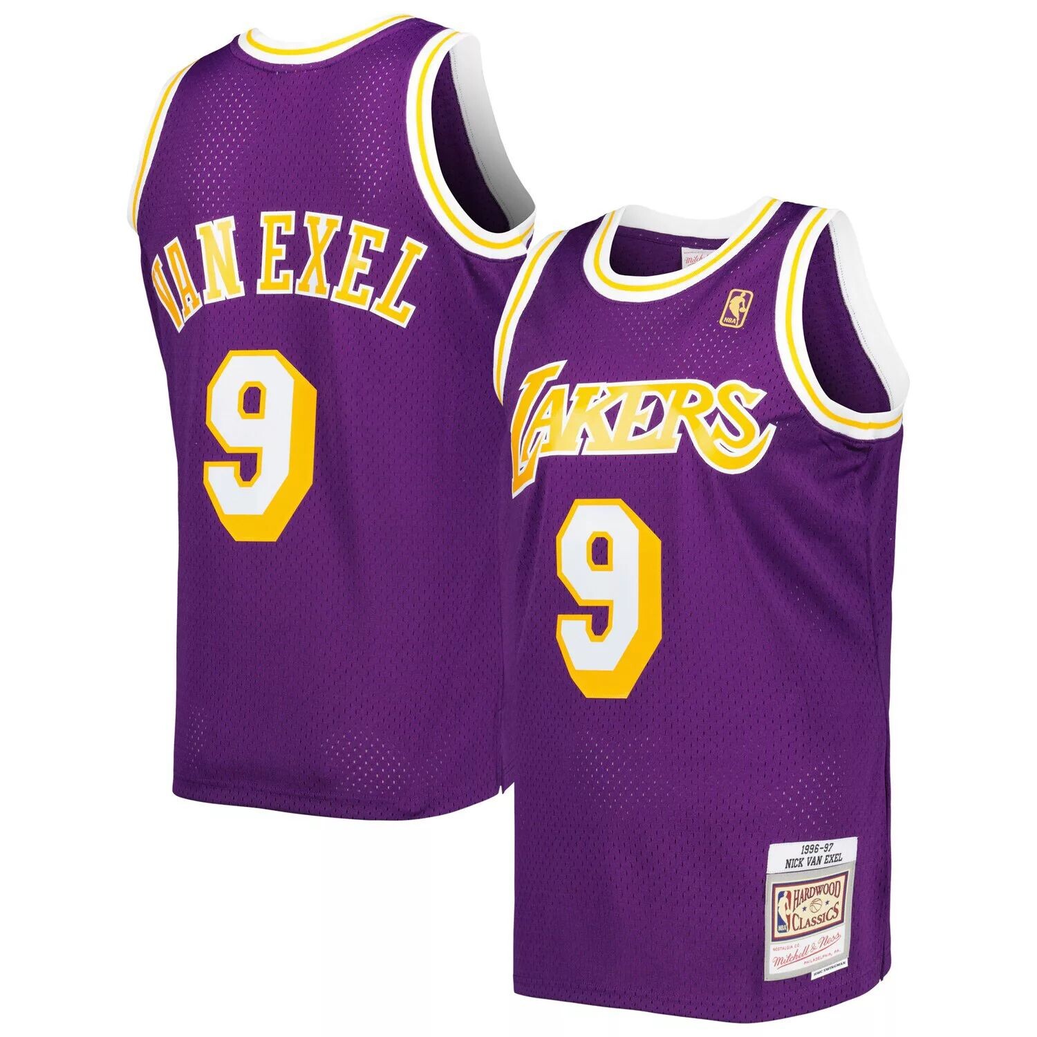 

Мужская майка Mitchell & Ness Nick Van Exel Purple Los Angeles Lakers 1996-97 Hardwood Classics Swingman