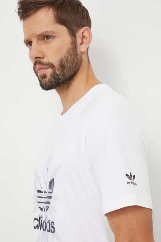 Хлопковая футболка adidas Originals, белый цена и фото