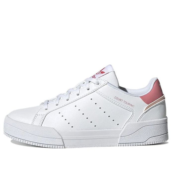 Кроссовки (GS) adidas originals Court Tourino 'White Pink', белый кроссовки adidas originals court tourino white core black