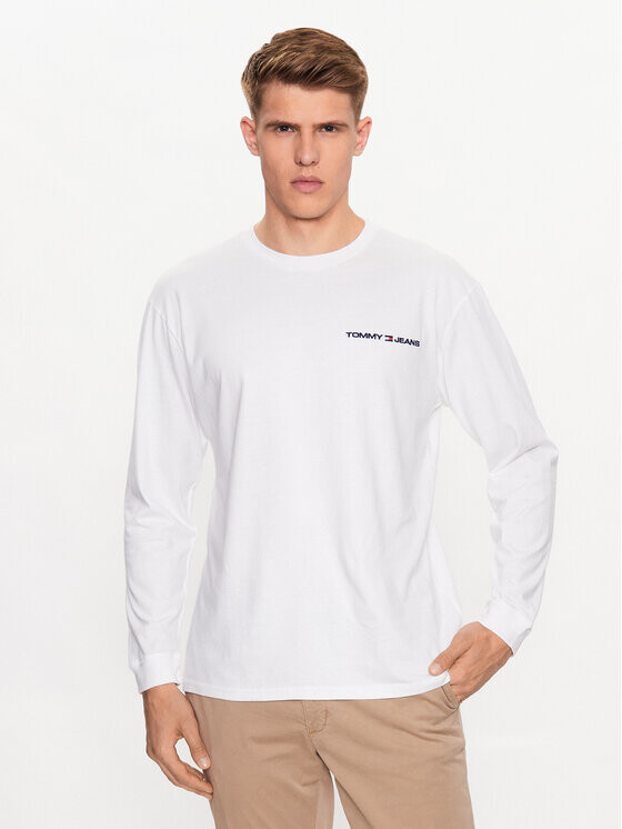

Классический крой с длинными рукавами Tommy Jeans, белый
