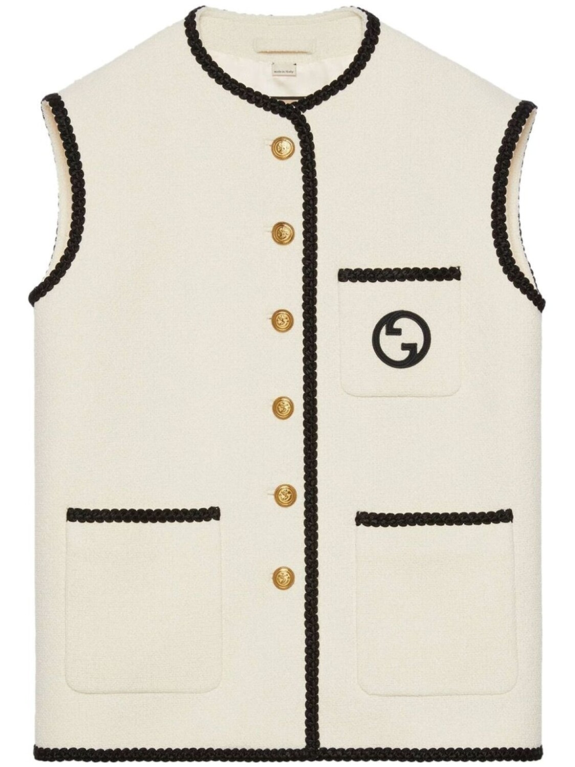 

Gucci жилет с логотипом Interlocking G, белый