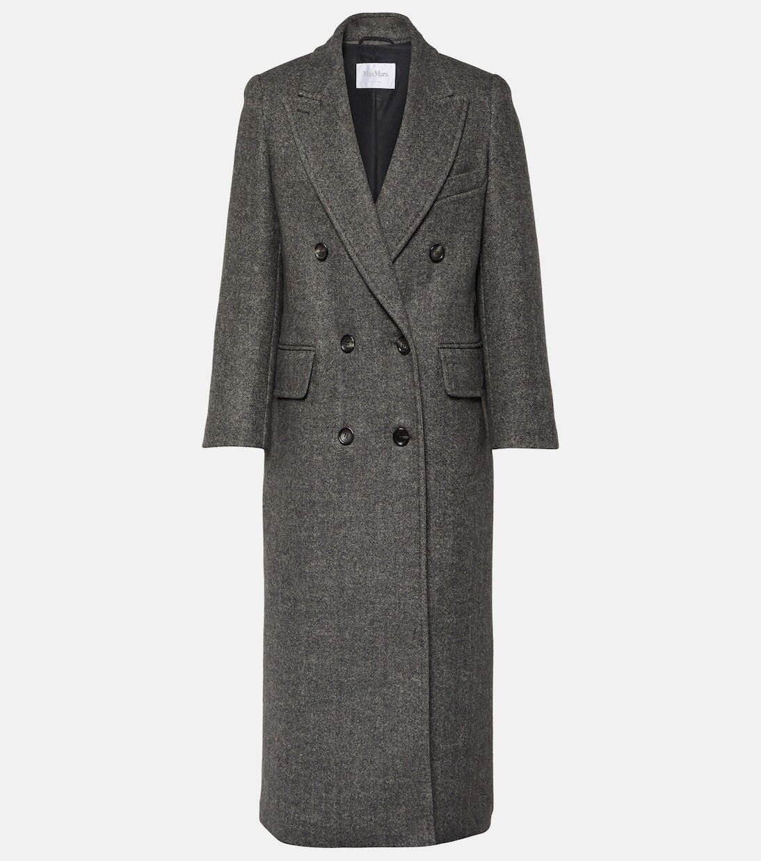 

Двубортное пальто eccesso из натуральной шерсти. Max Mara, серый