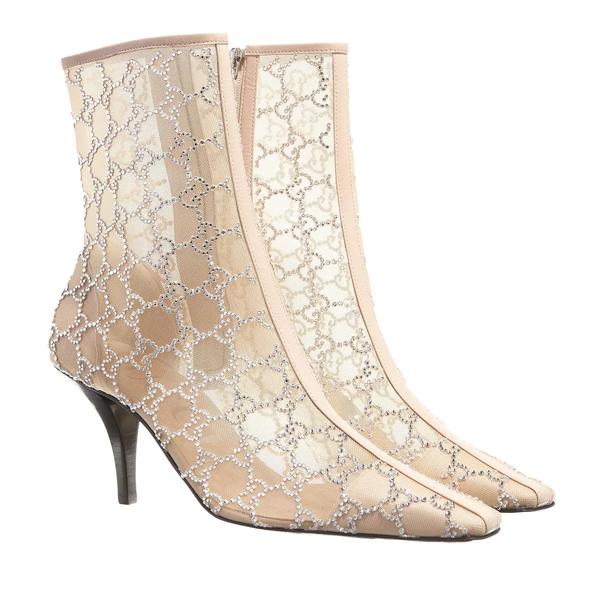 

Сапоги gg mid-heel boot rose beige gg crystal Gucci, бежевый