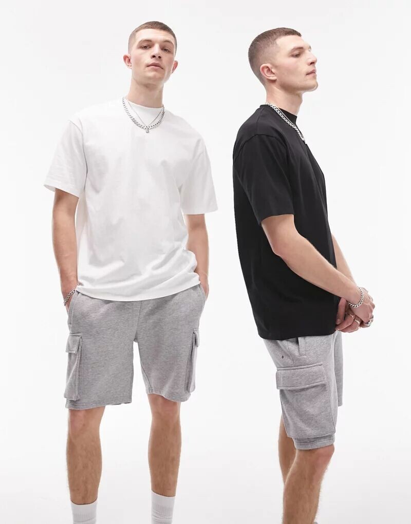 

Набор из двух больших футболок Topman белого и черного цветов